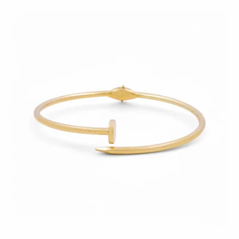 14K Yellow Gold Semisolid Nail Women’s Bangle Bracelet / Weight: 6.5 GR / CPBB4NL-1