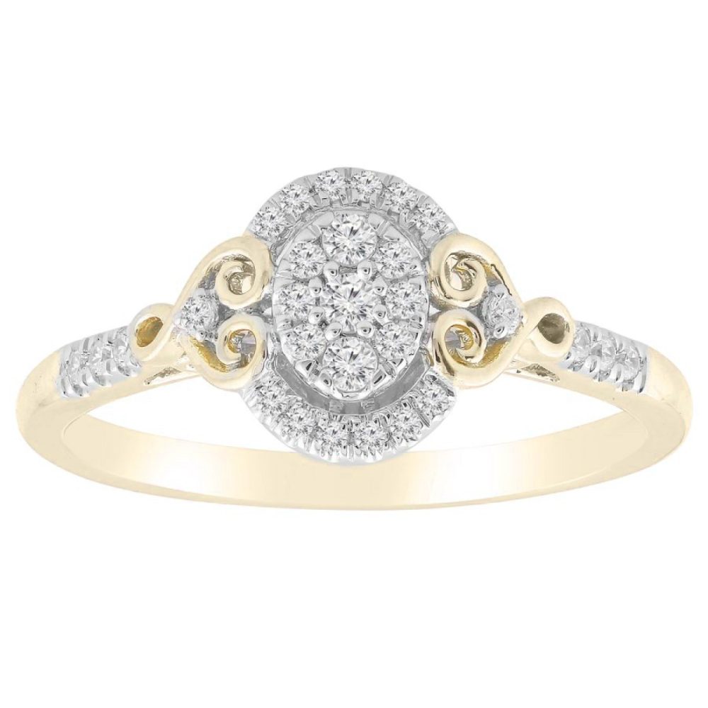 LADIES RING 0.20CT ROUND DIAMOND 10K YELLOW GOLD SIZE 7