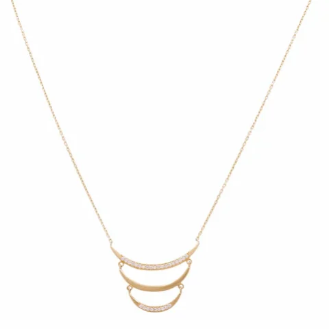 14K Yellow Gold Fashion Women's Necklace With Cz Pendant / Stone: Cz / Size: 17" / Weight: 2.9GR / CCNK4FS-24