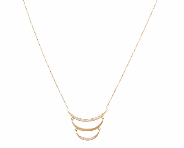 14K Yellow Gold Fashion Women's Necklace With Cz Pendant / Stone: Cz / Size: 17" / Weight: 2.9GR / CCNK4FS-24