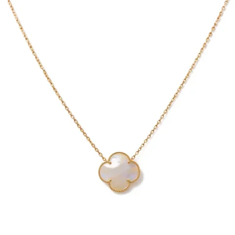 10K Yellow Gold One Mother of Pearl Clover Necklace / Size: 16” / Weight: 3.5 GR / BONK0CLV-6