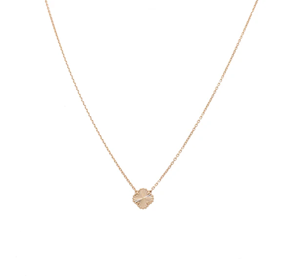 14K Yellow Gold One Clover Women's Necklace / Size: 18" 11MM / Weight: 5.9 GR / DONK4CLV-6