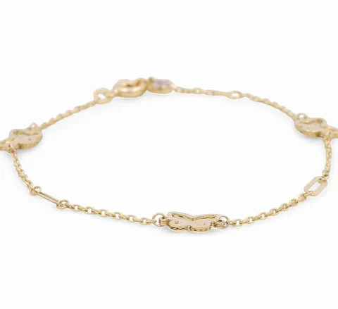 14K Yellow Gold Women's Bracelet with Butterfly / Size: 7” / Weight: 2.7 GR / DPWB4BF-1