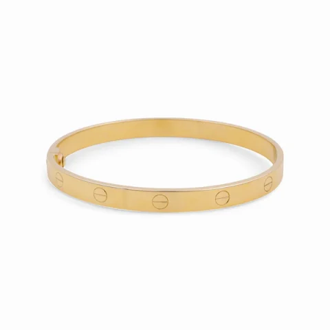 14K Yellow Gold Fashion SemiSolid Bangle CT Bracelet / Weight: 9.4 GR / DPBB4CT-2