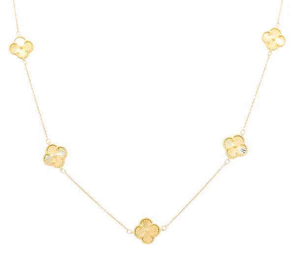10K Yellow Gold Five Clovers Necklace / Size: 18” / Weight: 6.4 GR / CQNK0CLV