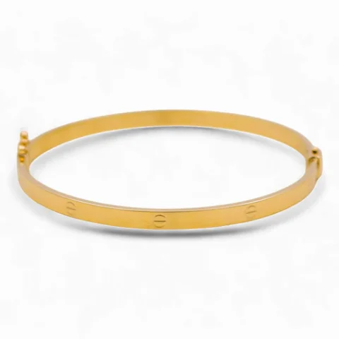 10K Yellow Gold Semisolid Fashion CT Women’s Bangle Bracelet / 4MM sz18 / Weight: 4.9 GR / DQBB0CT-1