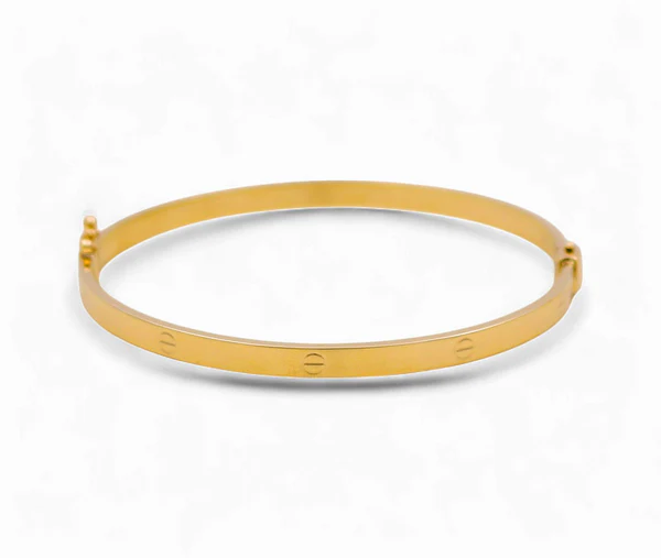 10K Yellow Gold Semisolid Fashion CT Women’s Bangle Bracelet / 4MM sz18 / Weight: 4.9 GR / DQBB0CT-1