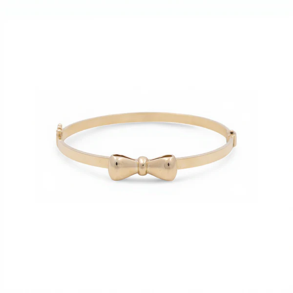 10K Yellow Gold Semisolid Ribbon Women’s Bangle Bracelet / Weight: 6.2 GR / CQBB0RB