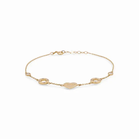 14K Yellow Gold Fashion CT Women's Bracelet With Cz / Size: 7" / Weight: 1.9 GR / CPWB4CT