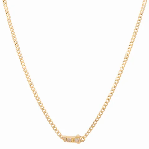 [:en]10K Yellow Gold Monaco Semisolid Chain / Stone: Cz / Size: 4mm 18" / Weight: 10.5 GR / COCH0MON4-18[:]