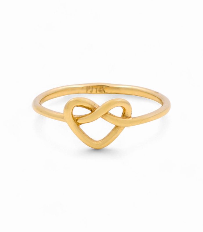 14K Yellow Women's Heart Ring / CZ / Size: 6.5 / Weight: 1.8 GR / COWR4HR-30