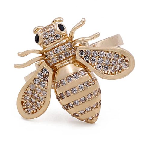 14k Bee Women Ring with Cz / Weight 4.4 GR / COWR4BE