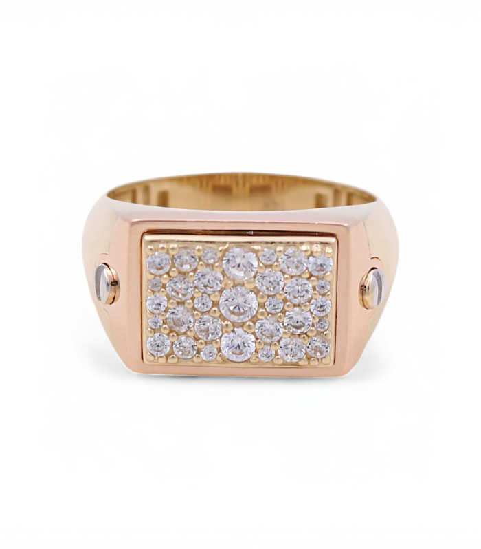 [:en]14K Yellow, White and Rose Gold Fashion Men's Ring / Size: 10.5 / Weight: 5.2 GR / DQMR3T4FS[:]