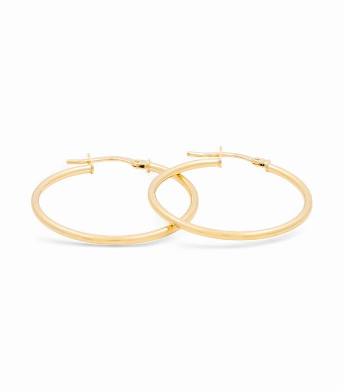 14K Yellow Gold Hoops Earrings / Size: 1.5mmx15mm / Weight: 0.8 GR / 240-00732