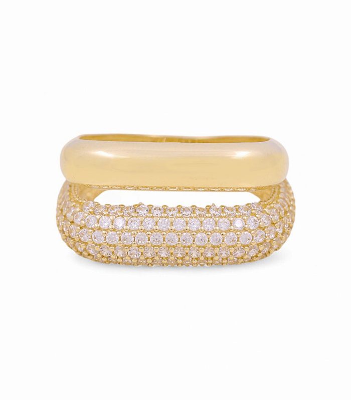 10K Yellow Gold Women's Fashion Ring with Cz / Size: 7.5 / Weight: 4 GR / P03R-3856