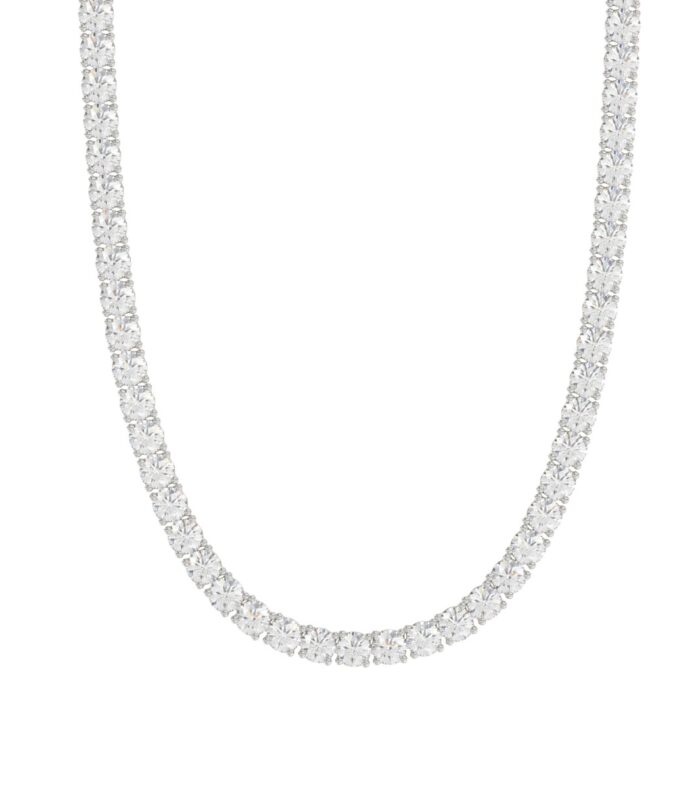 14K WHITE GOLD 9 1/2CT 16" ROUND DIAMOND LADIES TENNIS NECKLACE