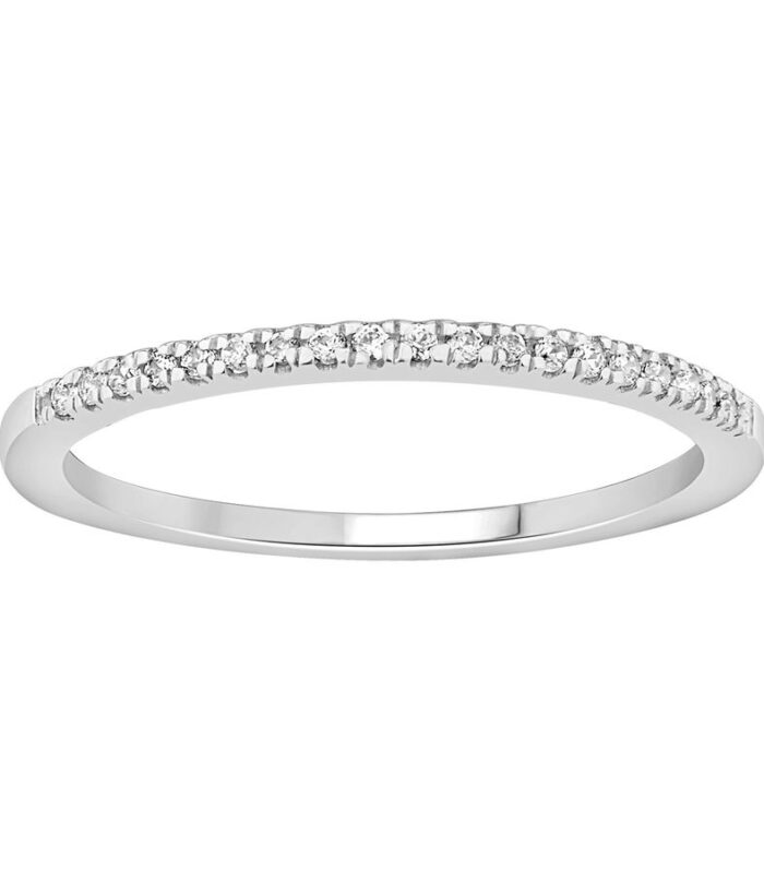LADIES STACKABLE BAND 0.11CT ROUND BLACK DIAMOND 14K WHITE GOLD