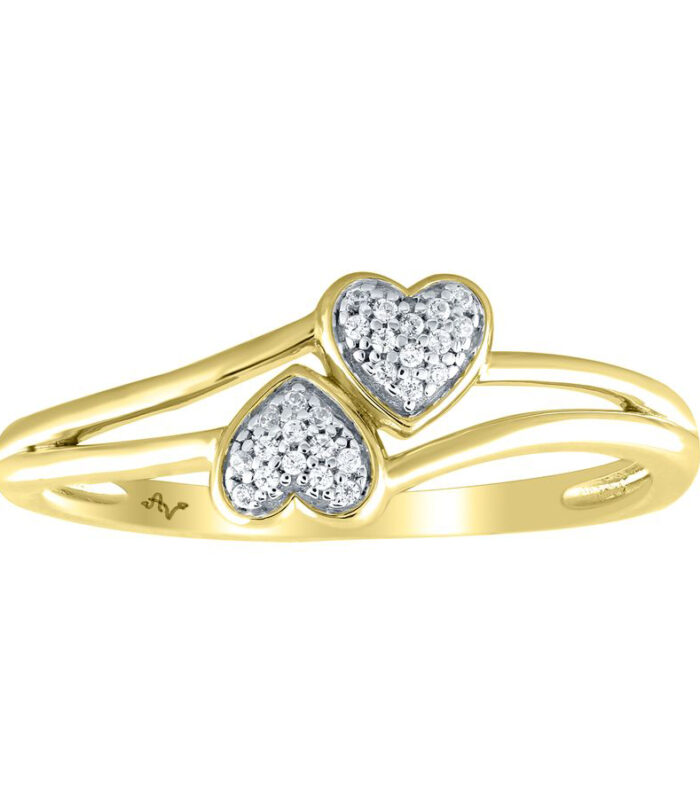 LADIES RING 0.05CT ROUND DIAMOND 10K YELLOW GOLD