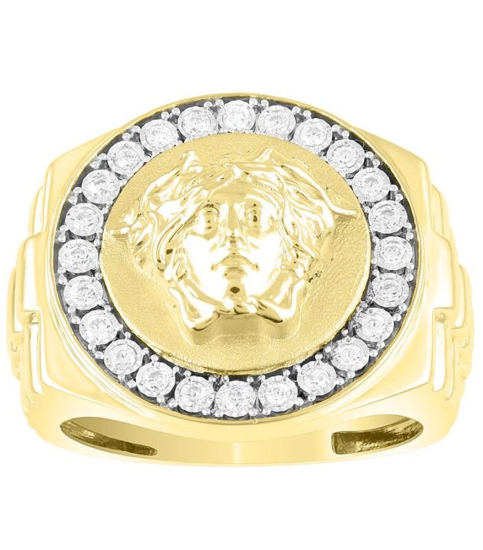 MEN'S RING 0.25CT ROUND DIAMOND 10K YELLOW GOLD