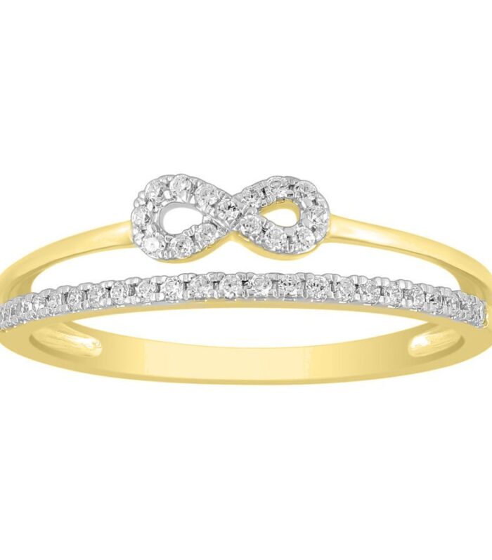 LADIES RING 0.16CT ROUND DIAMOND 10K YELLOW GOLD