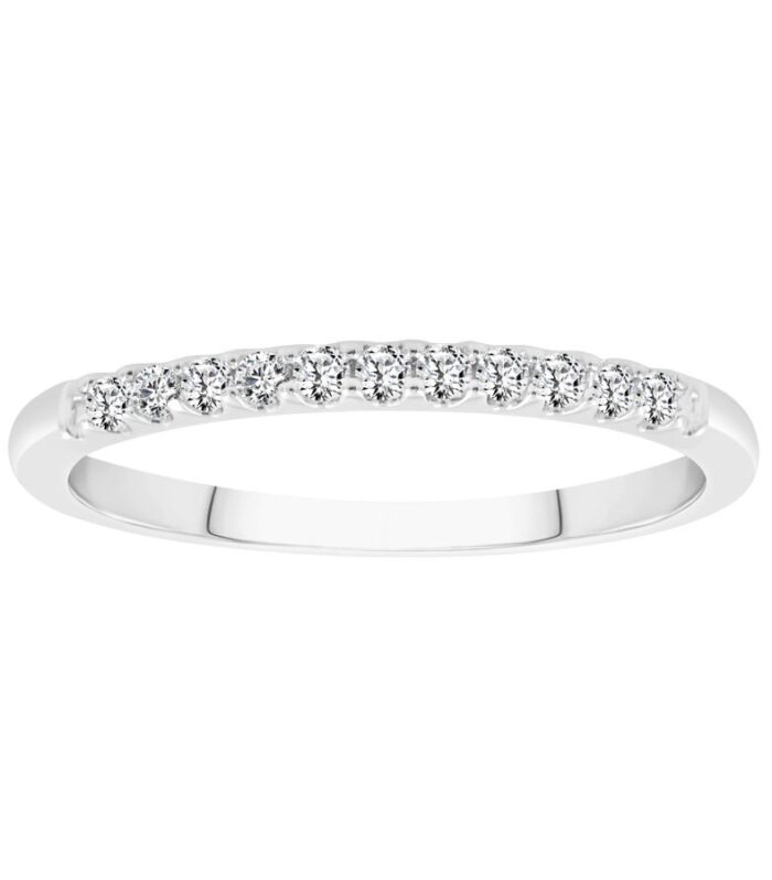 LADIES BAND 0.15CT ROUND DIAMOND 14K WHITE GOLD (SI QUALITY)