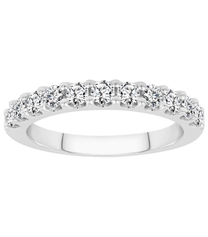 LADIES BAND 0.75CT ROUND DIAMOND 14K WHITE GOLD (SI QUALITY)