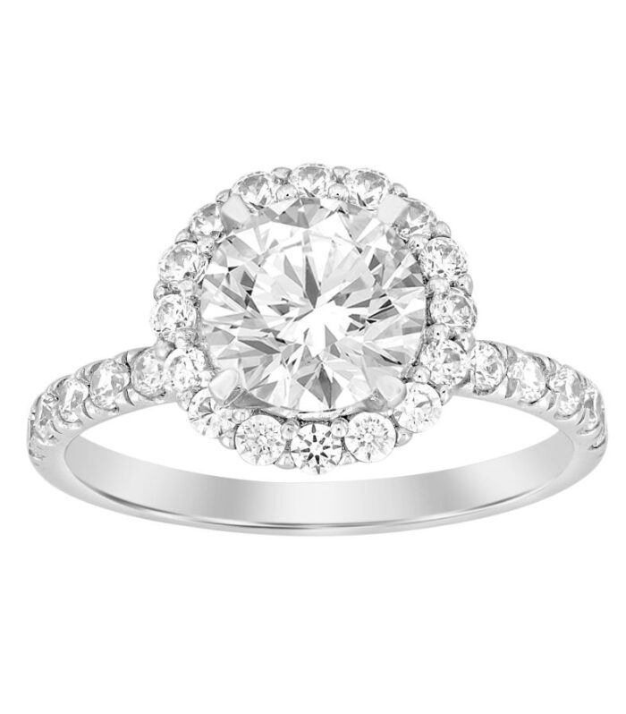 LADIES SEMI MOUNT RING 0.75CT ROUND DIAMOND 14K WHITE GOLD (CENTER STONE 1.00CT ROUND DIAMOND)