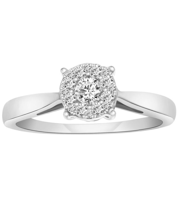 LADIES RING 0.25CT ROUND DIAMOND 10K YELLOW GOLD