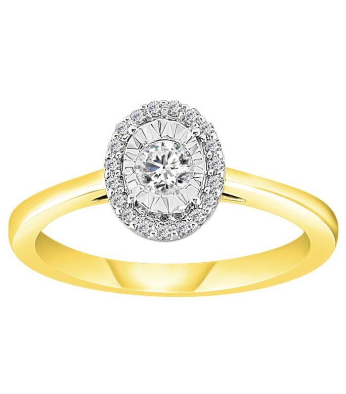 LADIES RING 0.25CT ROUND DIAMOND 10K YELLOW GOLD