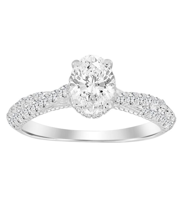 LADIES RING 1.25CT ROUND DIAMOND 14K WHITE GOLD (SI QUALITY)