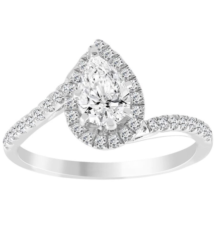 LADIES RING 0.25CT ROUND DIAMOND 14K WHITE GOLD