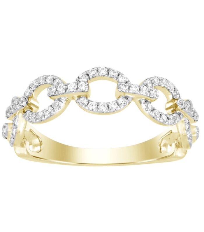 LADIES BAND 0.33CT ROUND DIAMOND 14K YELLOW GOLD