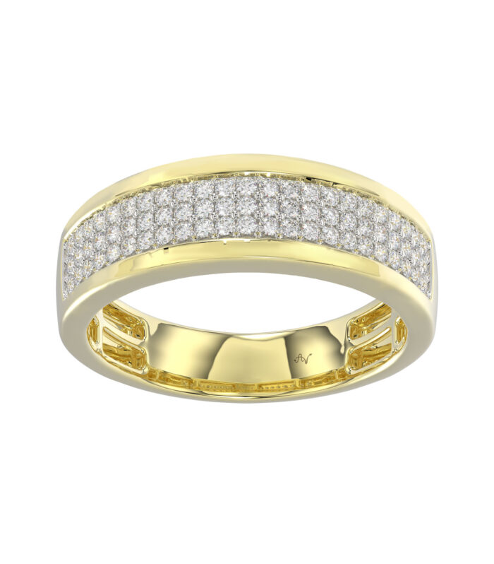 MEN'S BAND 0.40CT ROUND DIAMOND 10K YELLOW GOLD