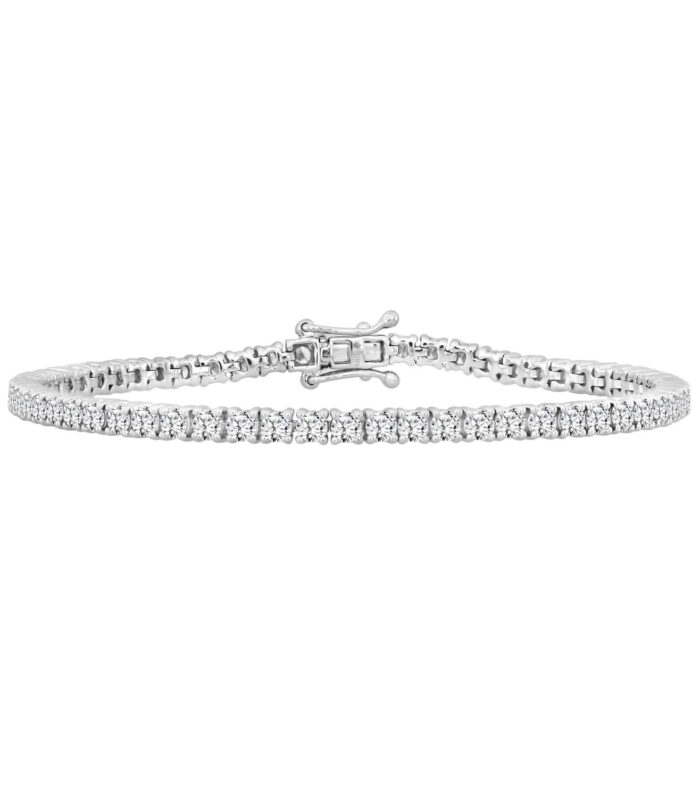LADIES TENNIS BRACELET 2.00CT ROUND DIAMOND 14K WHITE GOLD