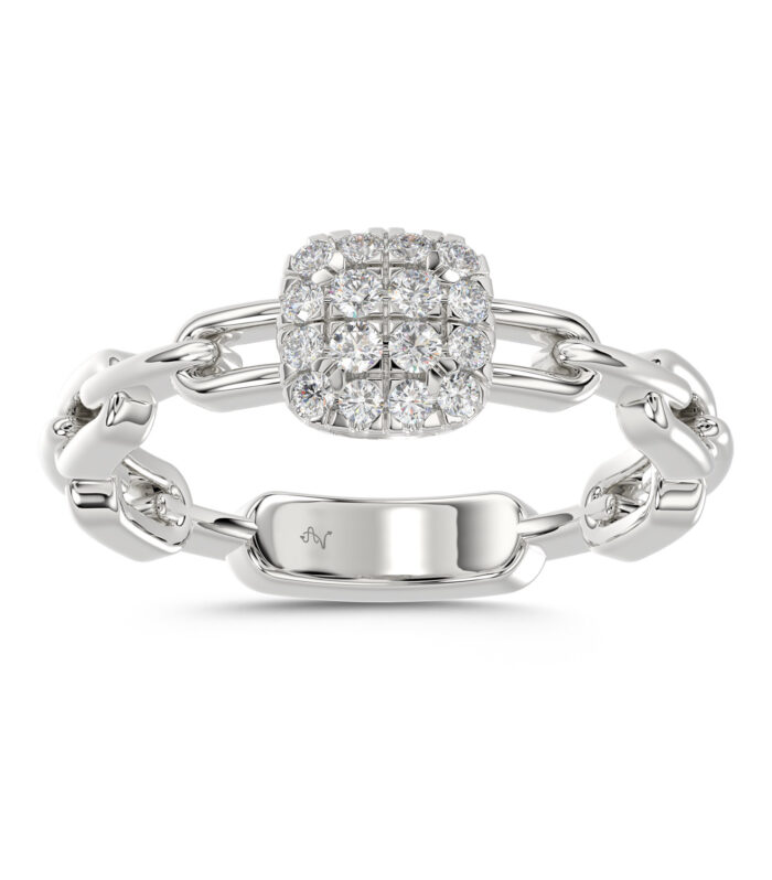LADIES RING 0.20CT ROUND DIAMOND 14K WHITE GOLD