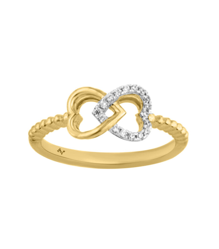 LADIES RING 0.10CT ROUND DIAMOND 10K YELLOW GOLD
