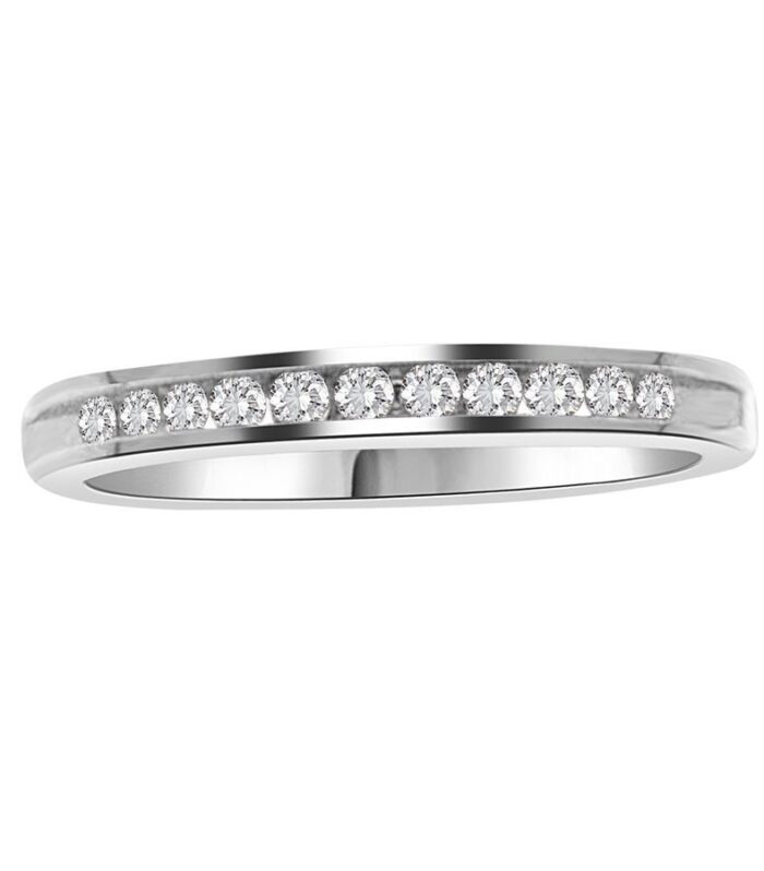 LADIES BAND 0.25CT ROUND DIAMOND 14K WHITE GOLD (SI QUALITY)