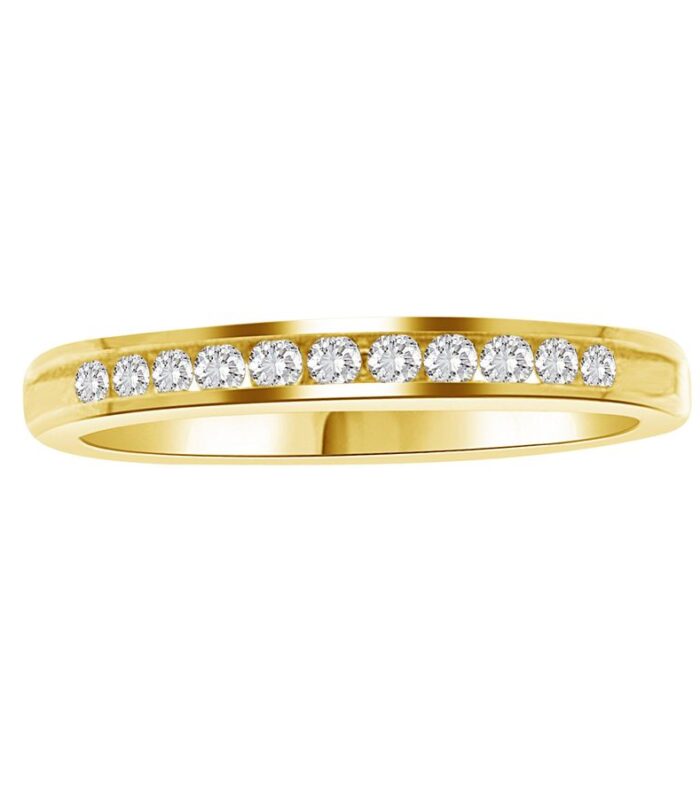 LADIES BAND 0.25CT ROUND DIAMOND 14K YELLOW GOLD