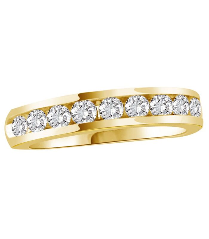 LADIES BAND 0.75CT ROUND DIAMOND 14K YELLOW GOLD