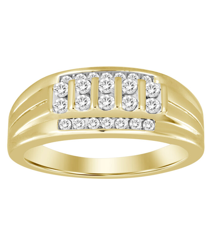 MEN'S BAND 0.50CT ROUND DIAMOND 10K YELLOW GOLD