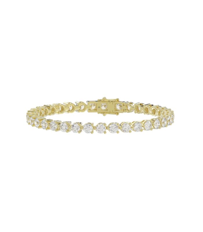 LADIES BRACELET 11CT ROUND DIAMOND 14K YELLOW GOLD