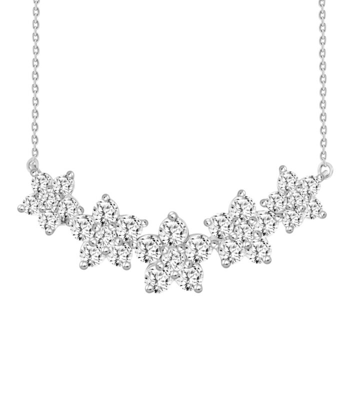 14K WHITE GOLD 2 3/4CT ROUND DIAMOND LADIES NECKLACE