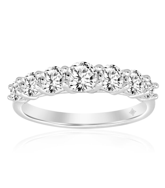 LADIES BAND 1 1/4CT ROUND DIAMOND 14K WHITE GOLD