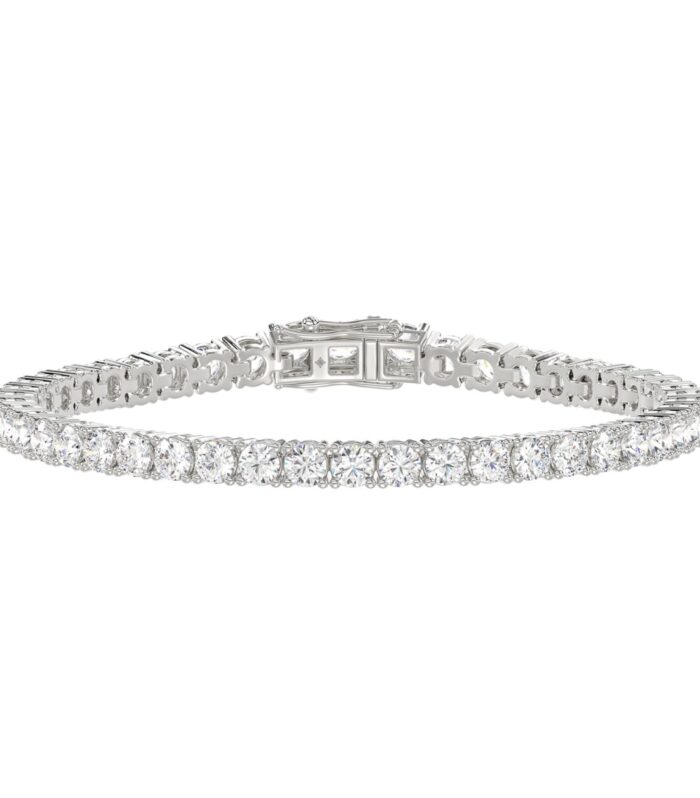 14K WHITE GOLD 3CT ROUND DIAMOND LADIES BRACELET