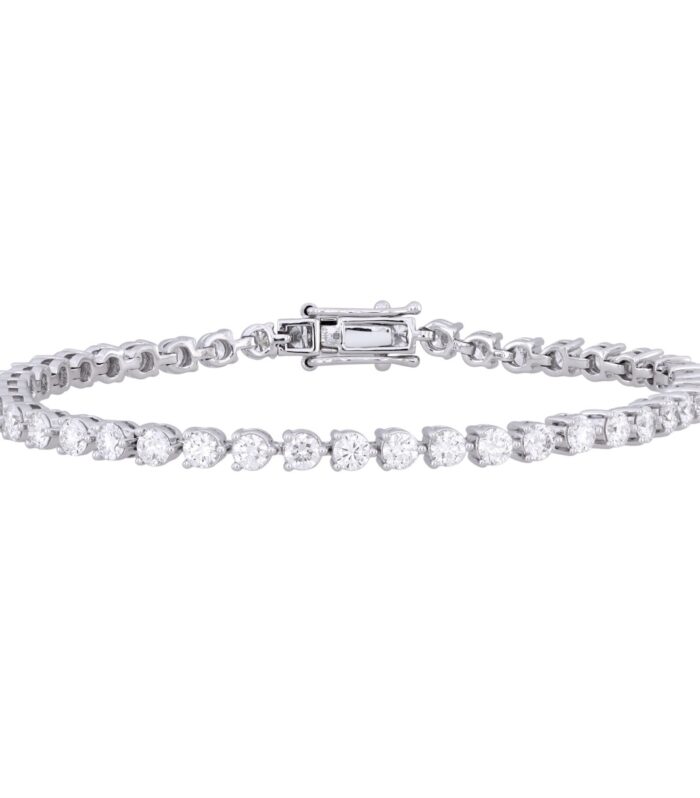 LADIES BRACELET 5CT ROUND DIAMOND 14K WHITE GOLD