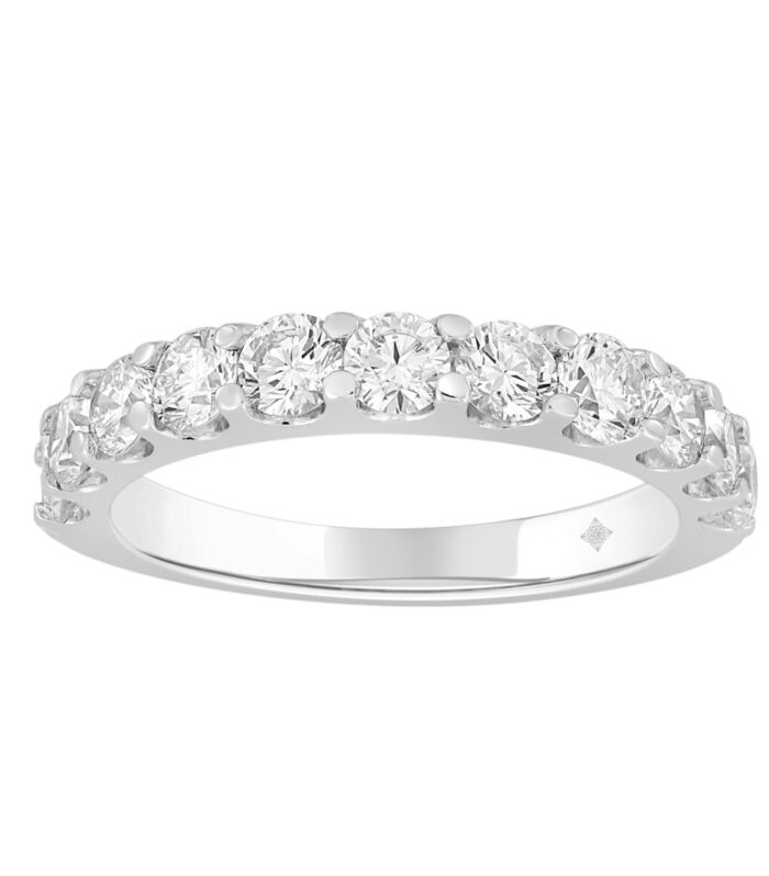 LADIES BAND 2CT ROUND DIAMOND 14K WHITE GOLD
