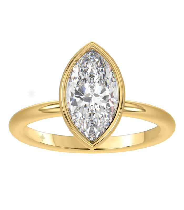 LADIES SOLITAIRE RING 2CT MARQUISE DIAMOND 14K YELLOW GOLD (CENTER STONE MARQUISE DIAMOND 2CT )