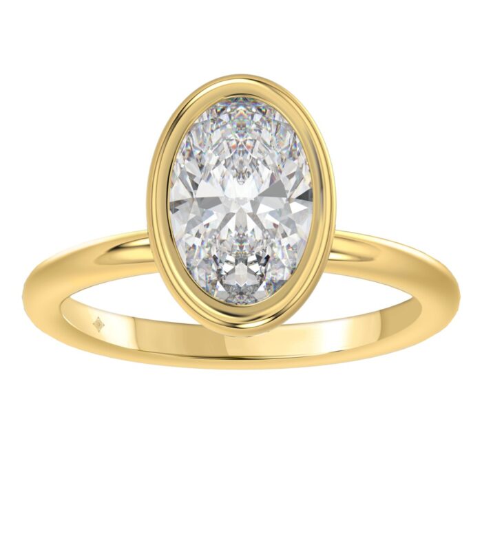 LADIES SOLITAIRE RING 3CT OVAL DIAMOND 14K YELLOW GOLD (CENTER STONE OVAL DIAMOND 3CT )