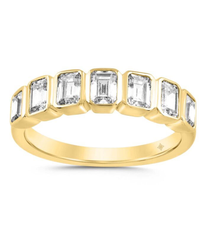 LADIES BAND 1 1/4CT EMERALD DIAMOND 14K YELLOW GOLD