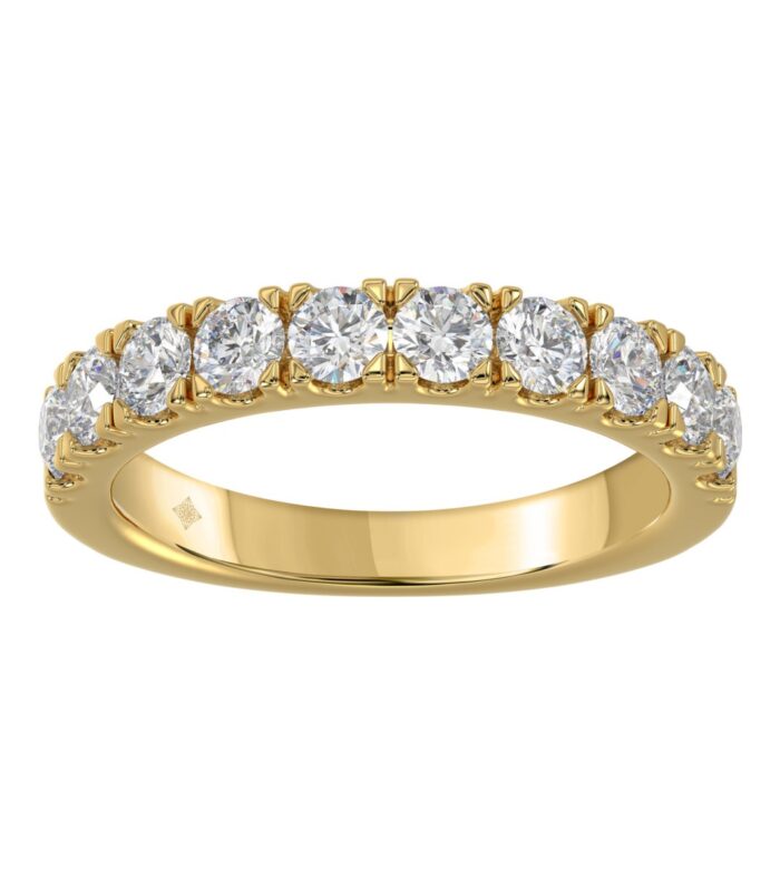 14K YELLOW GOLD 1.00CT ROUND DIAMOND LADIES BAND